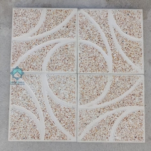 موزاییک حیاطی شمشیری سنگ الوان – رنگ عسلی