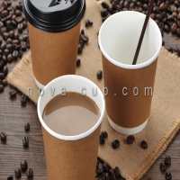لیوان کاغذی قهوه دار